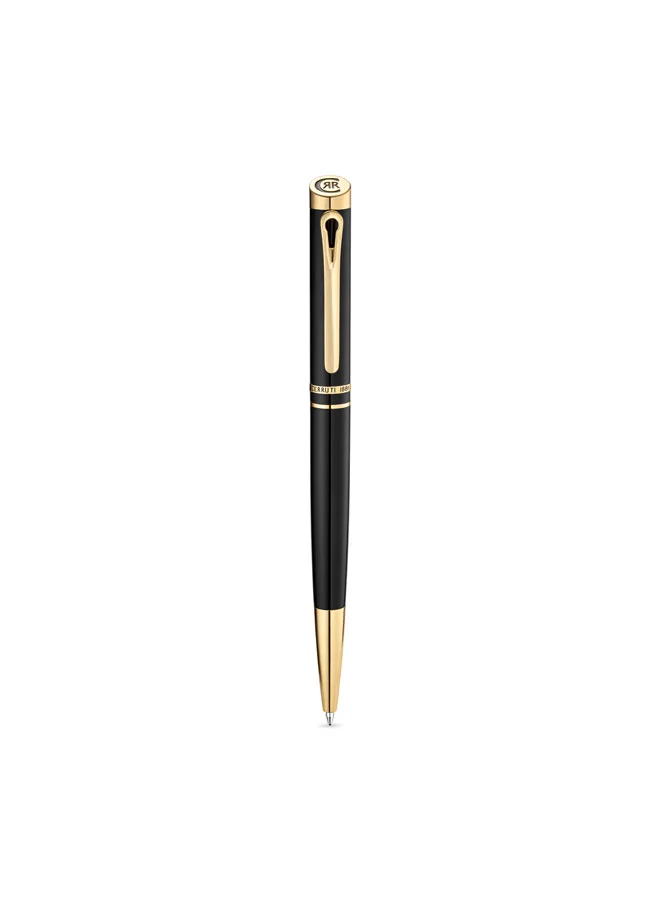 شيروتي 1881 Teodoro Black Gold Twist Ballpoint Pen for Men, Blue Ink